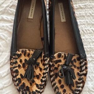Zara Animal Print Tassel Loafers